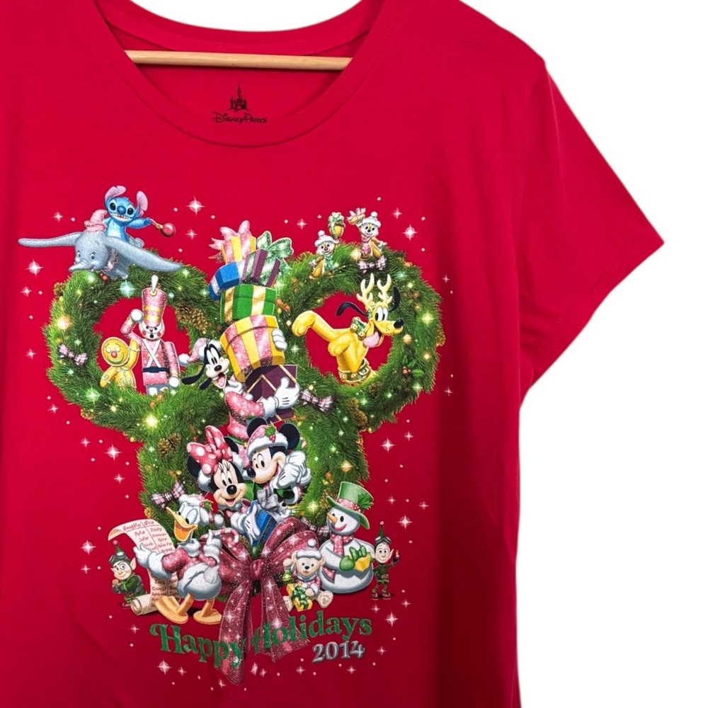 💥 Disney Parks Happy Holidays 2014 Short Sleeve Top
